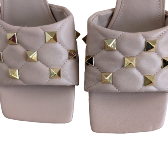 Marc Fisher Quilted Studded Square Toe Stiletto Heel Sandals Size 8.5 - Picture 8 of 11